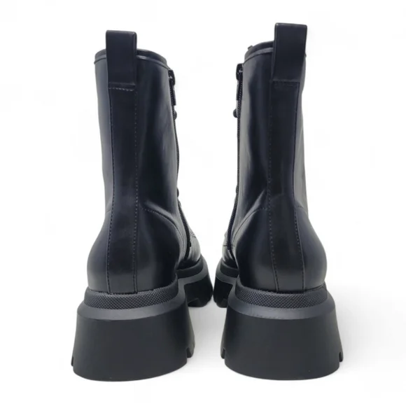 Black Platform Combat Boots 8Wide - Picture 8 of 11